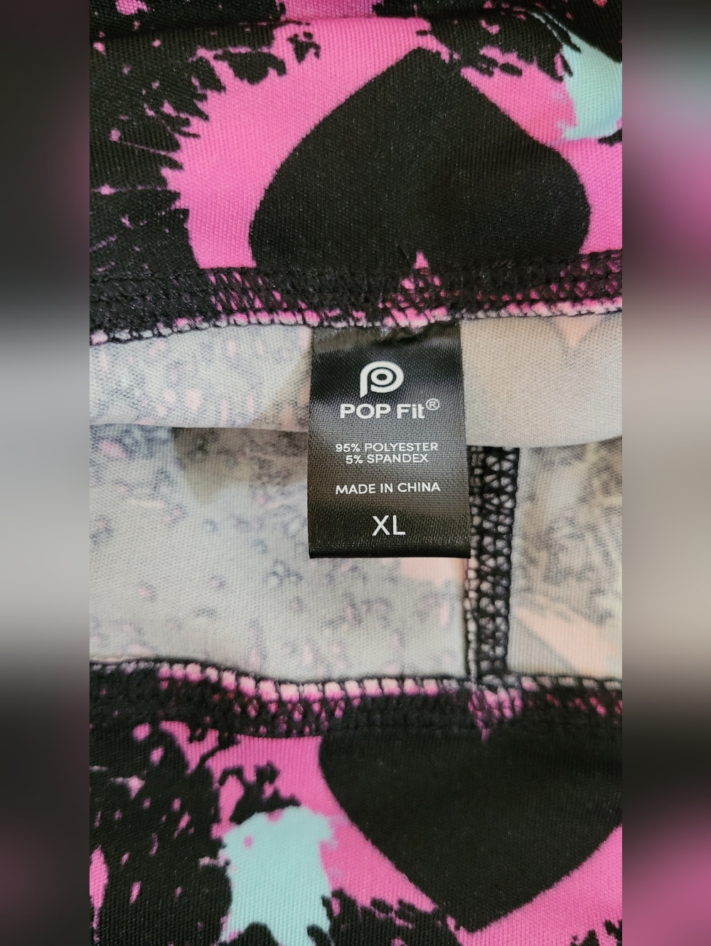 NWT | POP Fit Pixie Leggings Heart Multicolored Paint Splatter - Picture 6 of 15